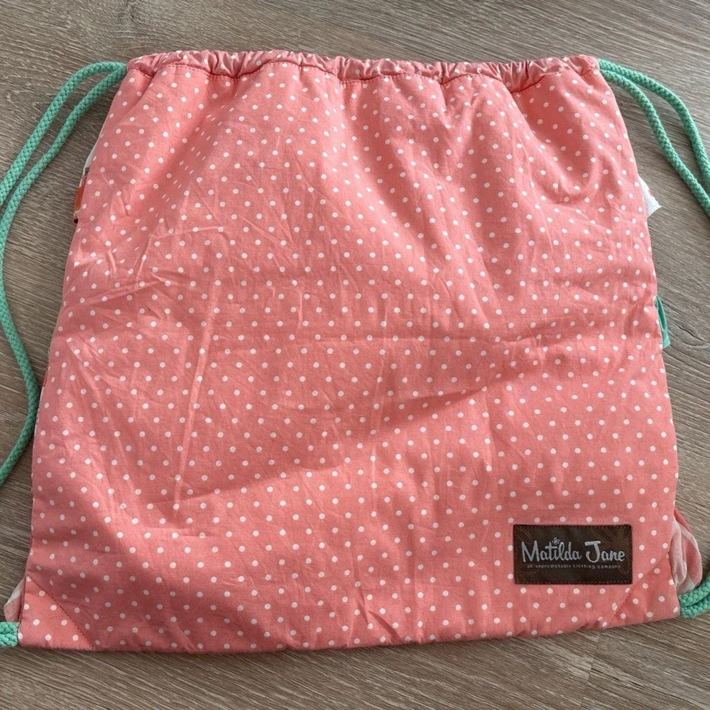 Matilda‎ Jane In the Ruffles Drawstring Backpack Floral Polka Dot